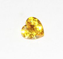 Сердце жёлтый фианит 4х4